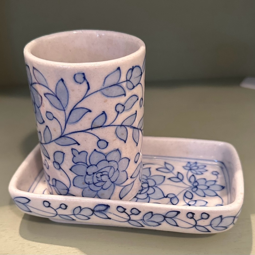 Handmade Pottery Tumbler & Soap Dish